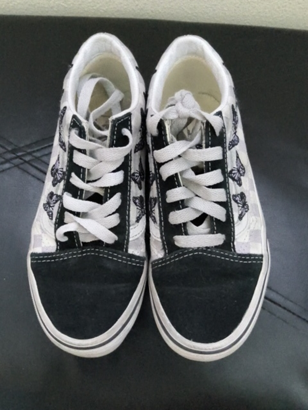 Kids Vans Black & White Butterfly Sneakers